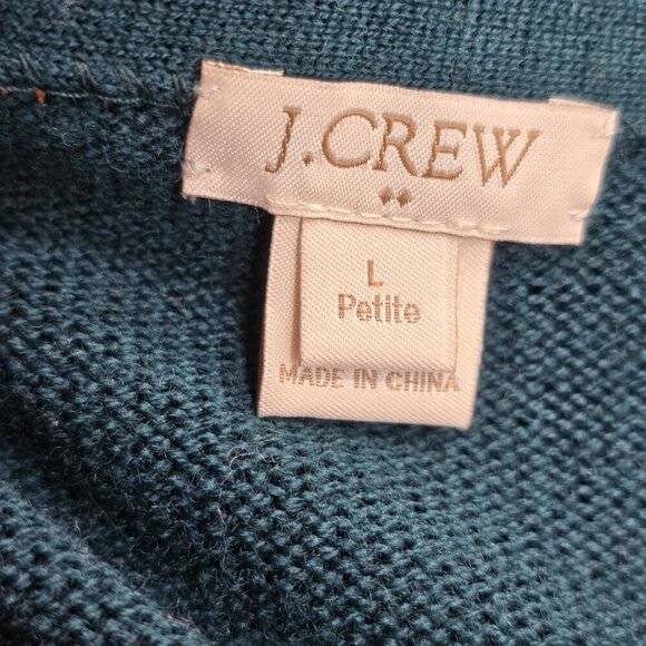 J. Crew Petite Forest Green SUper Soft Merino Wool Tunic Sweater Top - Picture 6 of 7